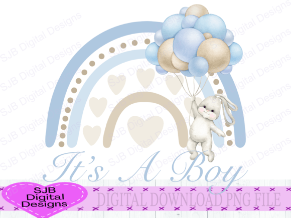 Download Its a Boy New Baby Watercolor Bunny - Premium Bundle